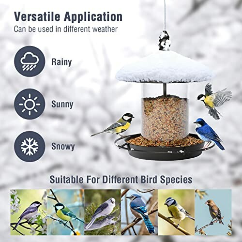 Bird feeder for different weather and bird species.