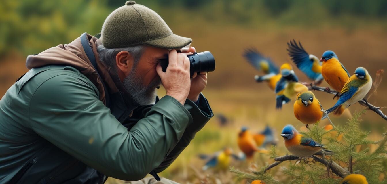 Birdwatching in nature