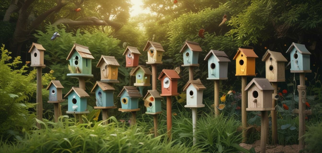 Bird houses in the garden