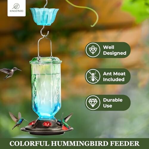 Kingsyard Glass Hummingbird Feeder