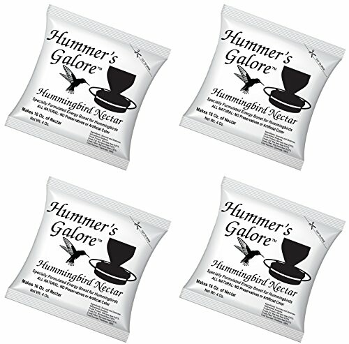 Four packs of Hummer's Galore hummingbird nectar.