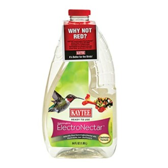 Kaytee ElectroNectar hummingbird food bottle with hummingbird image