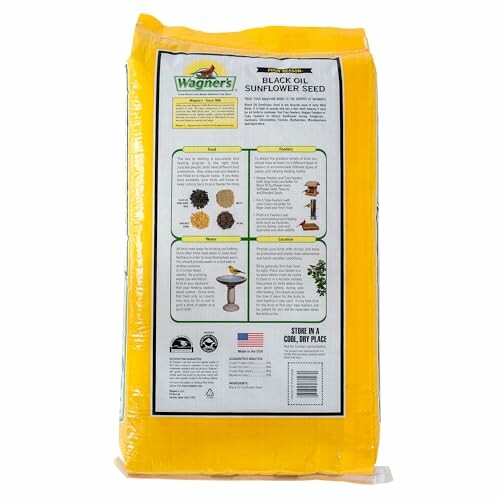 Wagner's Black Oil Sunflower Seed bag with feeding instructions