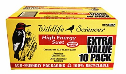 Wildlife Sciences High Energy Suet 10 pack box with eco-friendly packaging.